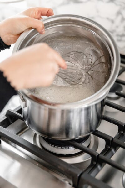 Whisking egg whites